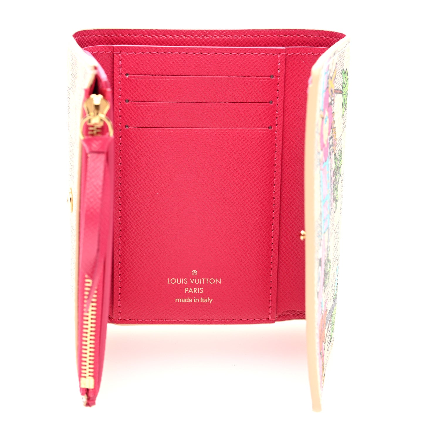 Louis Vuitton Damier Azur 2021 Christmas Animation Hollywood Victorine Wallet Fuchsia 5 of 7