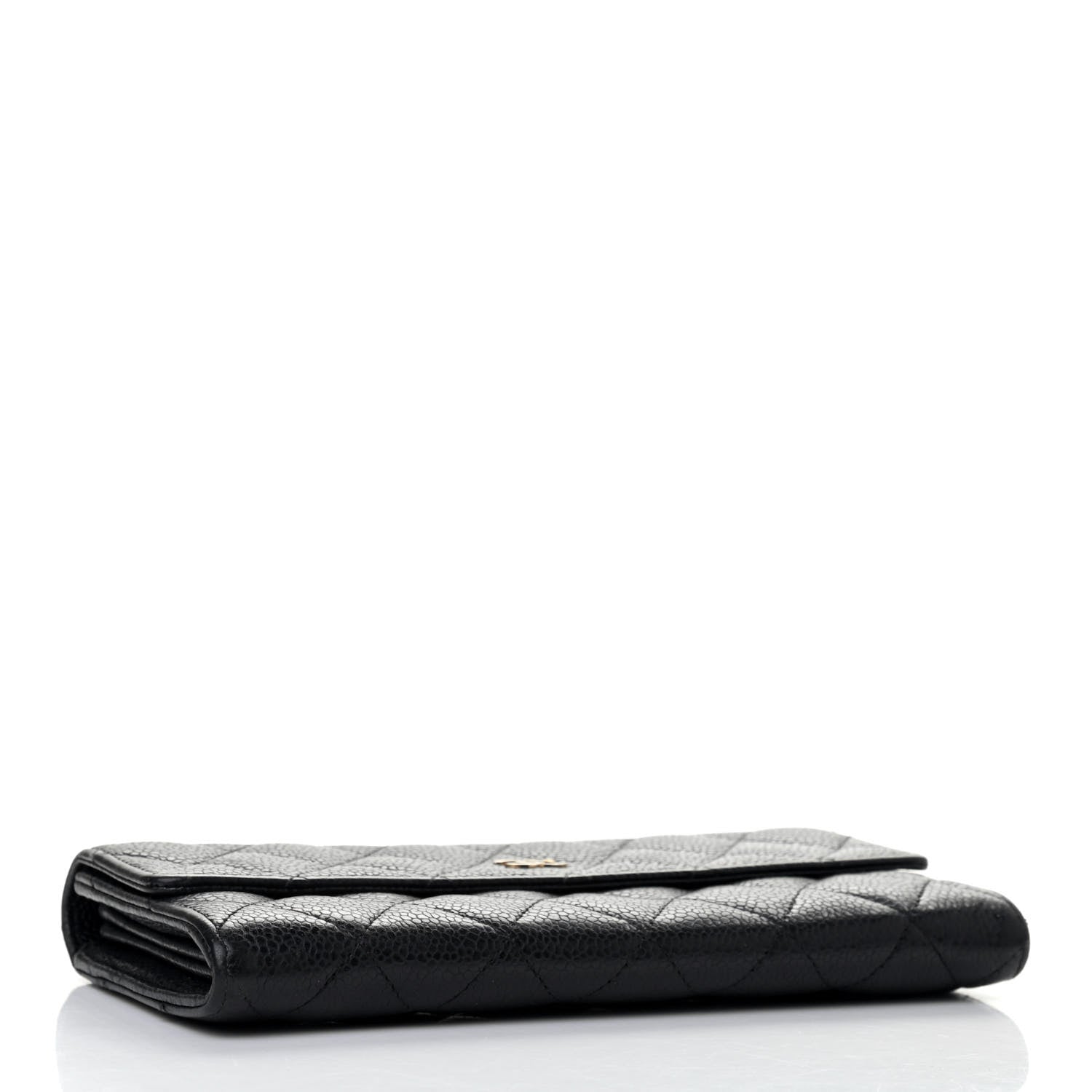 Chanel Caviar Quilted Large Gusset Flap Wallet Black 3 of 6