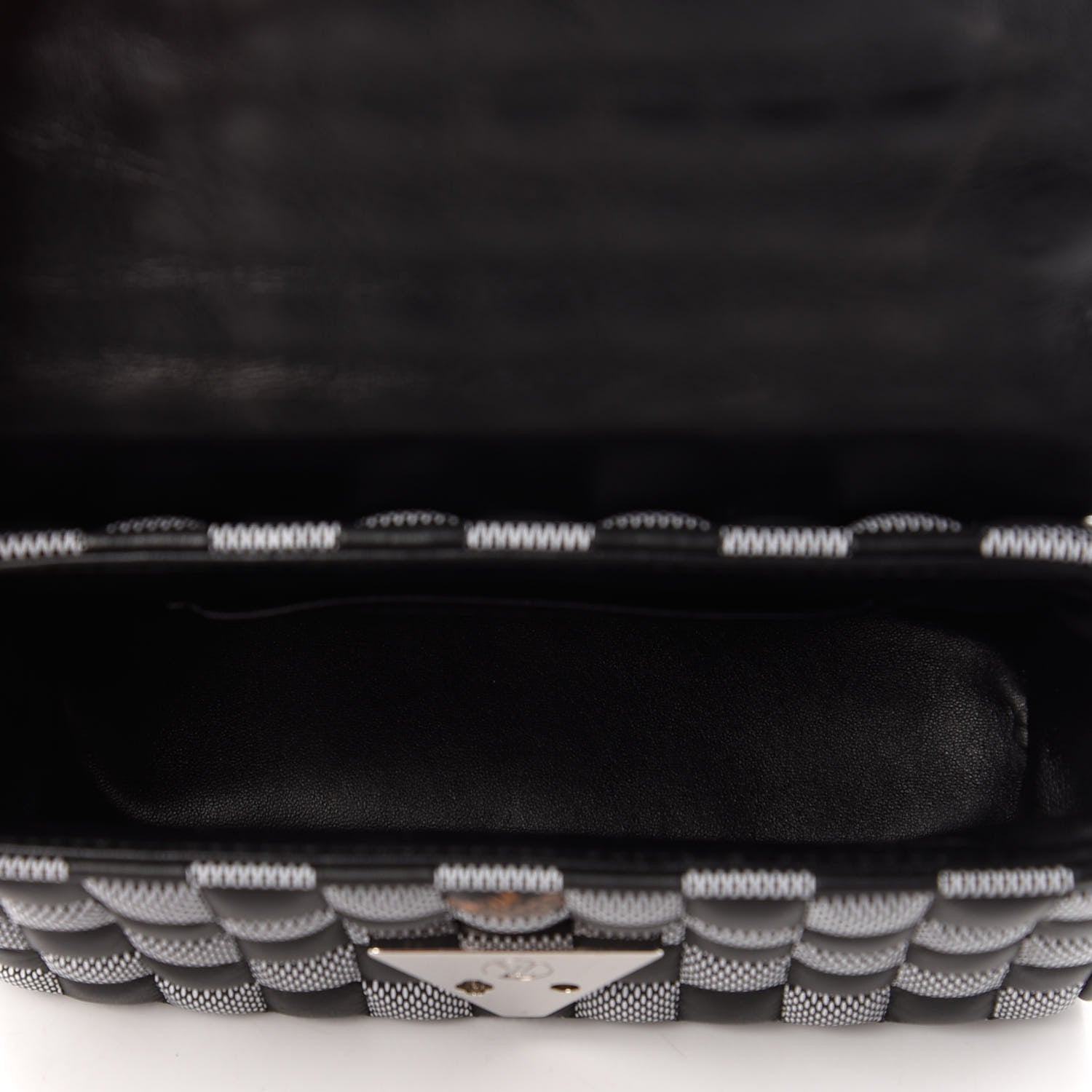 Louis Vuitton Calfskin Damier Twist Shoulder Bag BB Black White 5 of 11