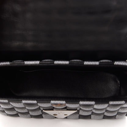 Louis Vuitton Calfskin Damier Twist Shoulder Bag BB Black White 5 of 11