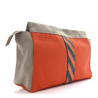 Hermes Canvas Jimetou GM Orange Feu Gris Ponce 3 of 9