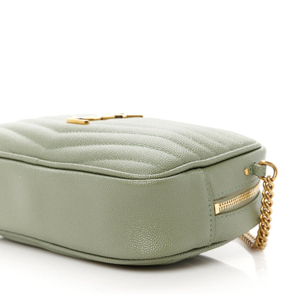 Saint Laurent Grain De Poudre Matelasse Monogram Mini Lou Camera Bag Light Sage 10 of 10