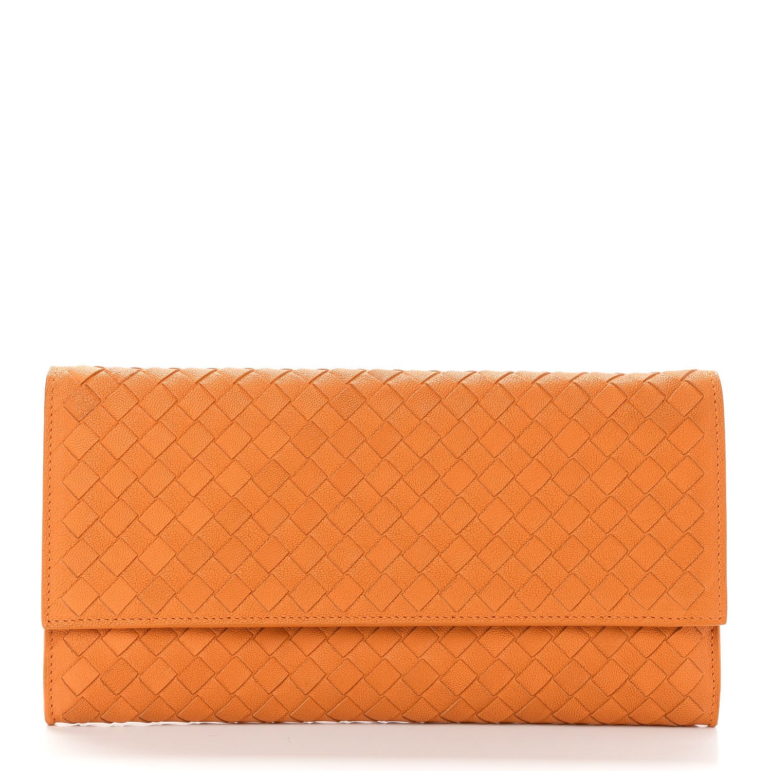 Bottega Veneta Nappa Intrecciato Flap Wallet Tangerine 3 of 8