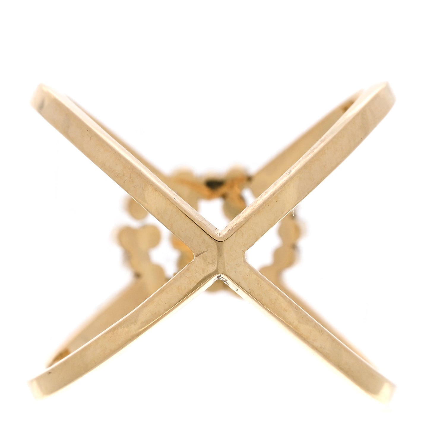 18K Yellow Gold Diamond Running G Cross Ring 53 6.5