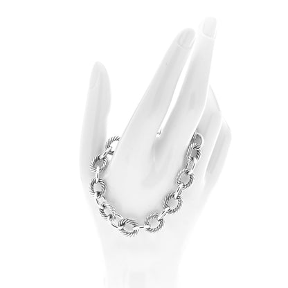 David Yurman Sterling Silver 10mm Medium Oval Link Bracelet 2 of 4