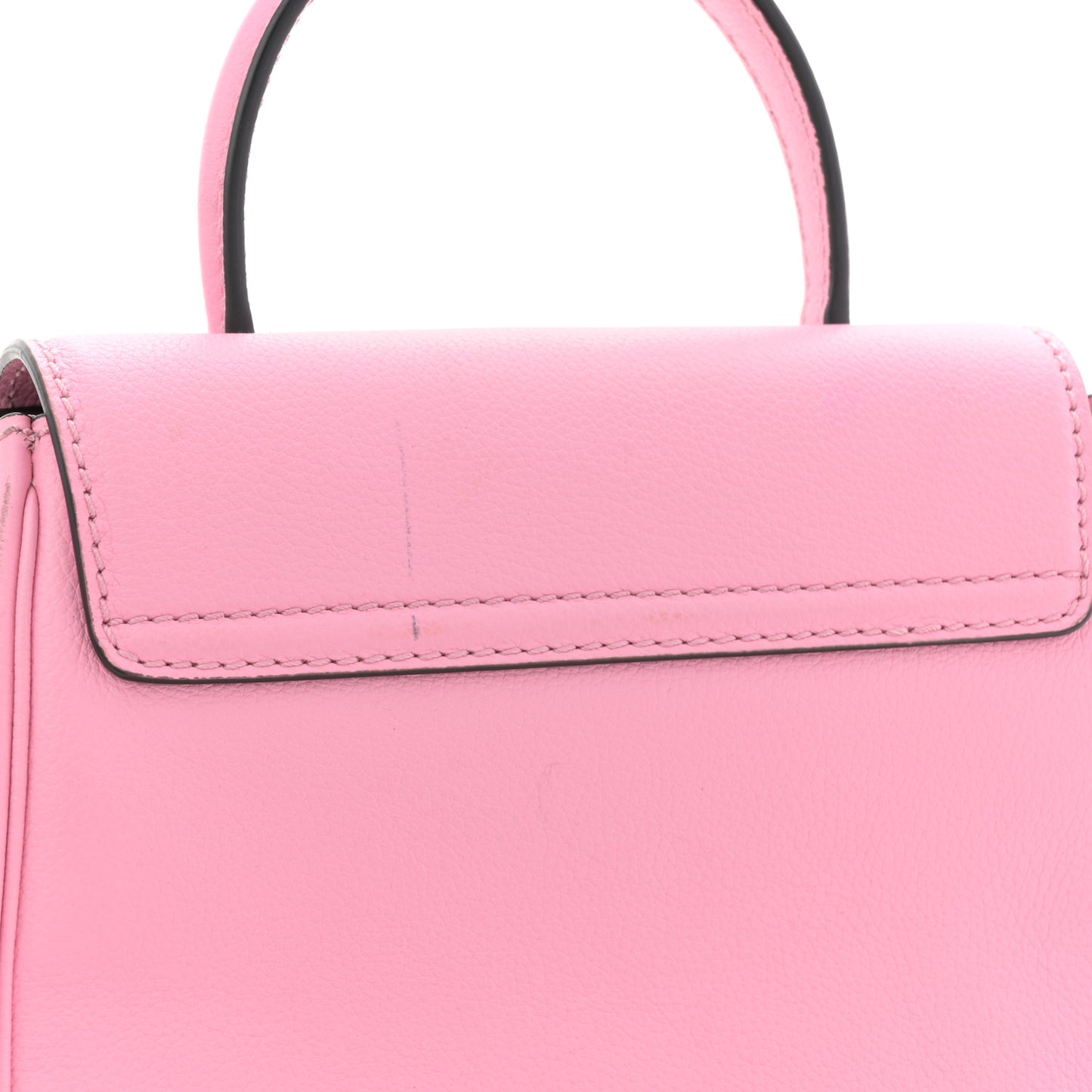 Grained Calfskin Small La Medusa Top Handle Bag Pink