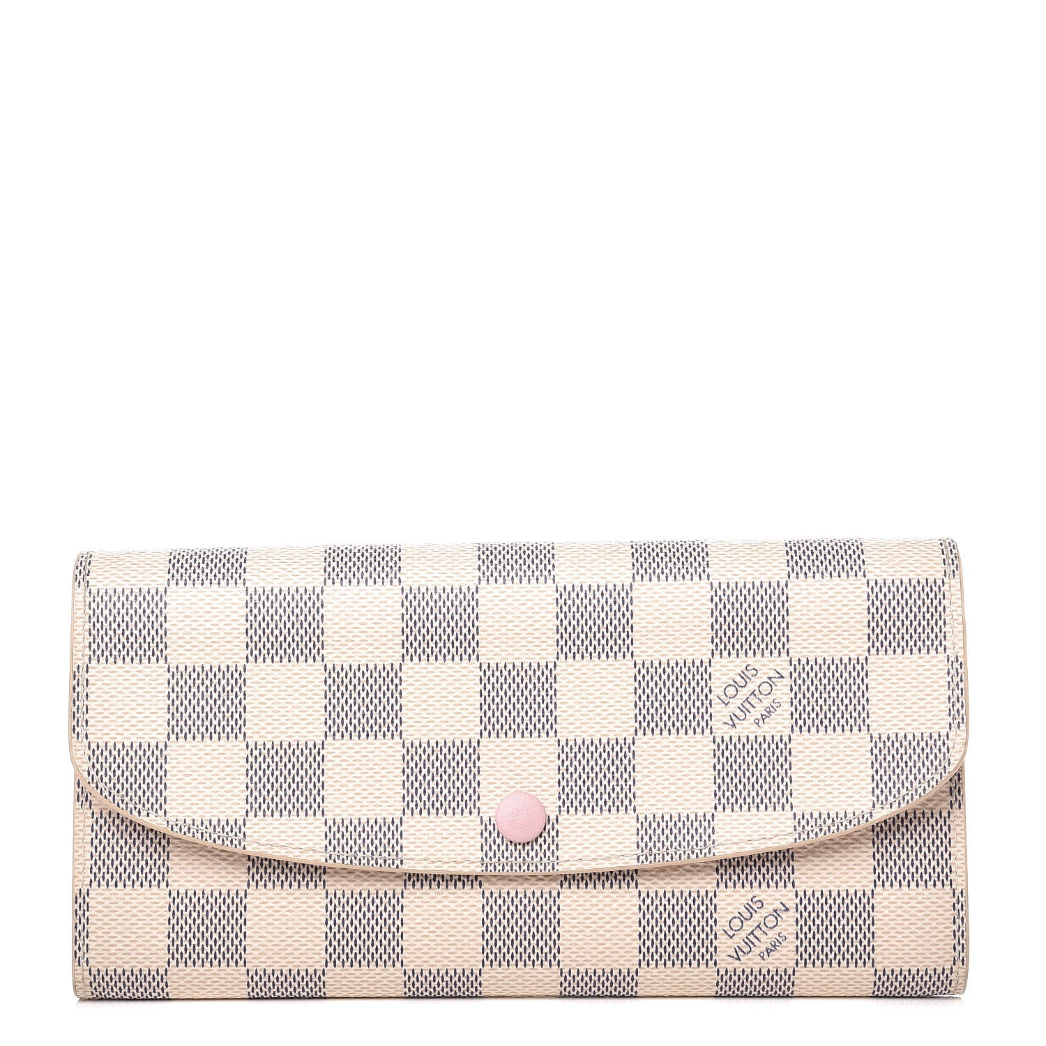 Louis Vuitton Damier Azur Emilie Wallet Rose Ballerine 1 of 8