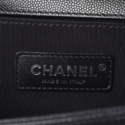 Chanel Caviar Chevron Quilted Medium Boy Flap Black 6 of 9