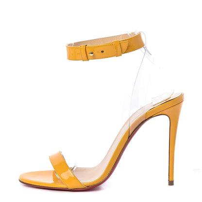 Christian Louboutin Patent PVC Jonatina 100 Sandals 36.5 Topaz Transparent 1 of 8