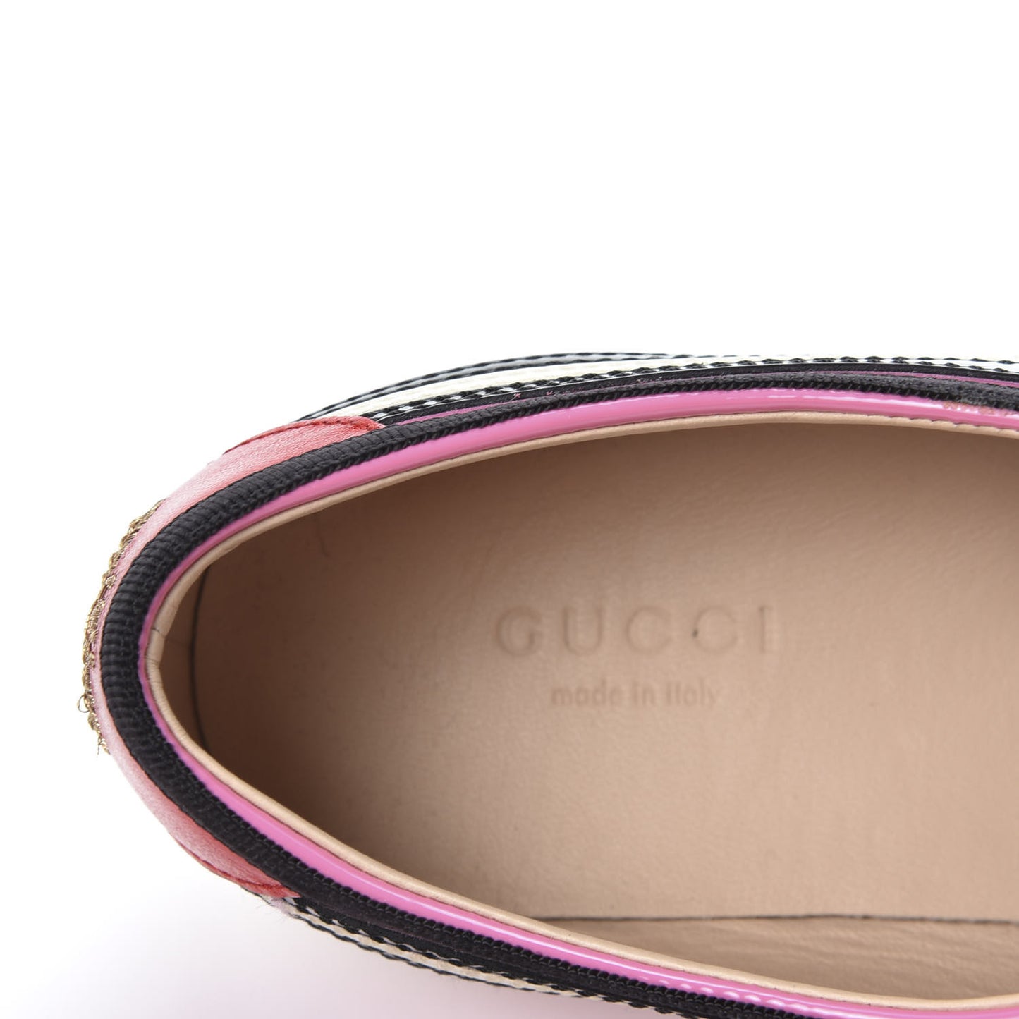 Patent Calfskin Crystal Womens Web Falacer Sneakers 36 Pink