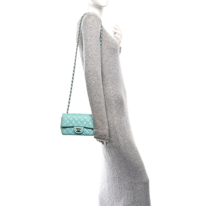 Chanel Lambskin Quilted Mini Rectangular Flap Light Blue 2 of 10
