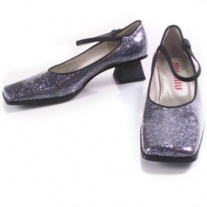 Miu Miu Glitter Strappy Pumps Silver 1 of 6
