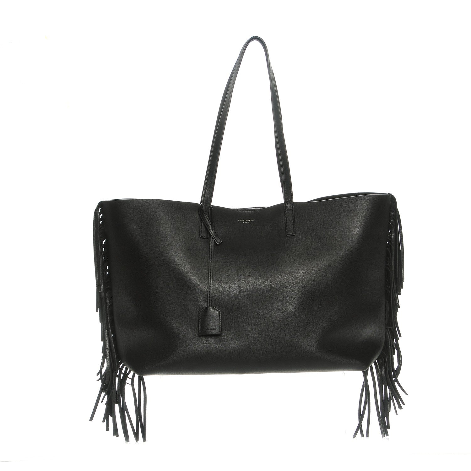 Saint Laurent Calfskin Large Fringe Shopping Tote Black 1 of 11