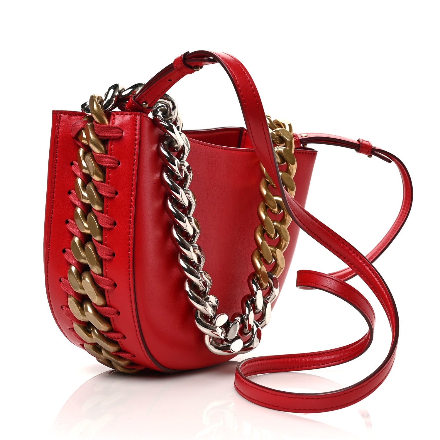 Stella McCartney Eco Alter Nappa Medium Frayme Shoulder Bag Red 3 of 8