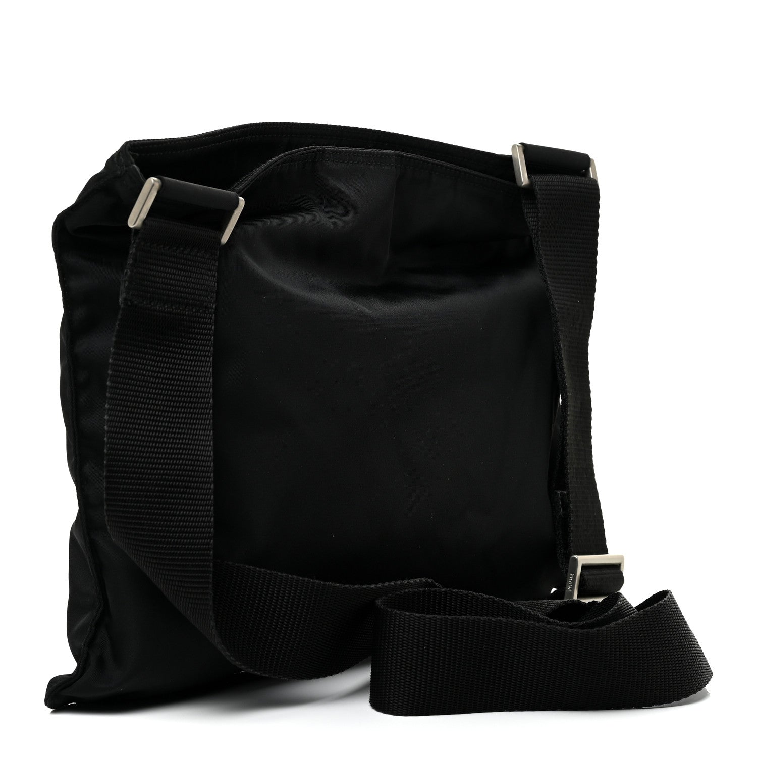 Prada Nylon Saffiano Flat Messenger Bag Black 3 of 11