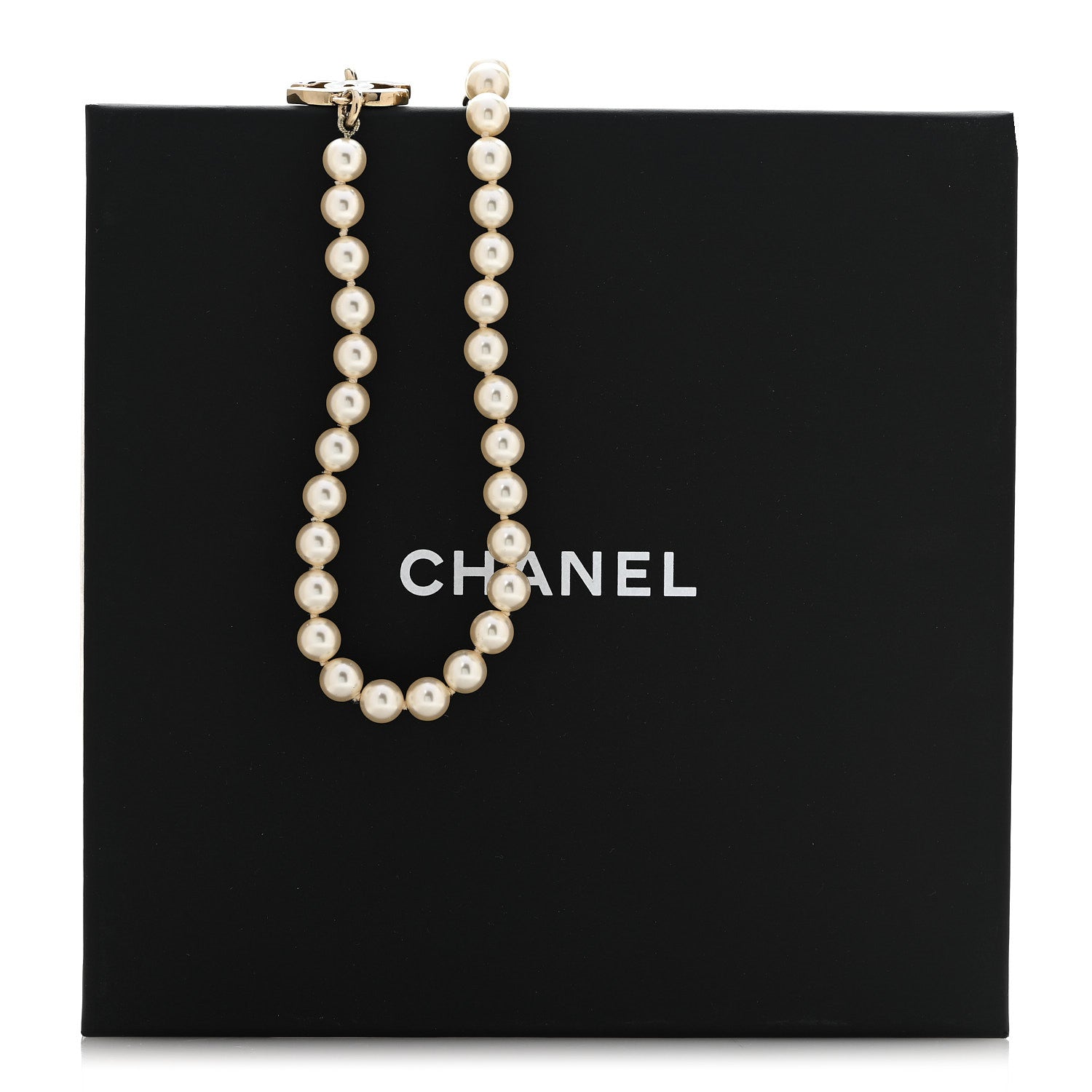 Chanel Pearl Resin CC Choker Necklace Gold White Black 6 of 6