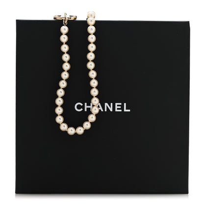 Chanel Pearl Resin CC Choker Necklace Gold White Black 6 of 6