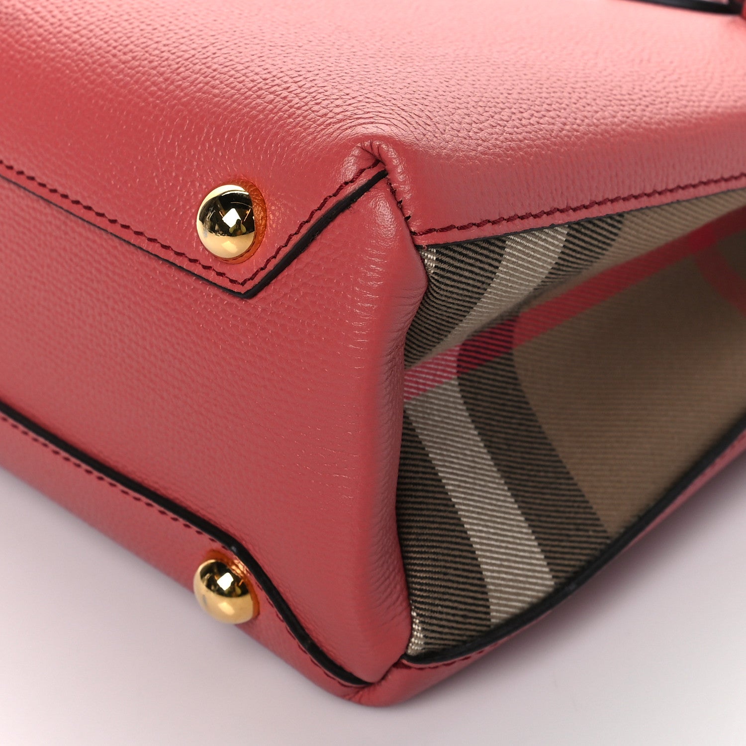 Burberry Grainy Calfskin House Check Small Banner Tote Cinnamon Red 9 of 9