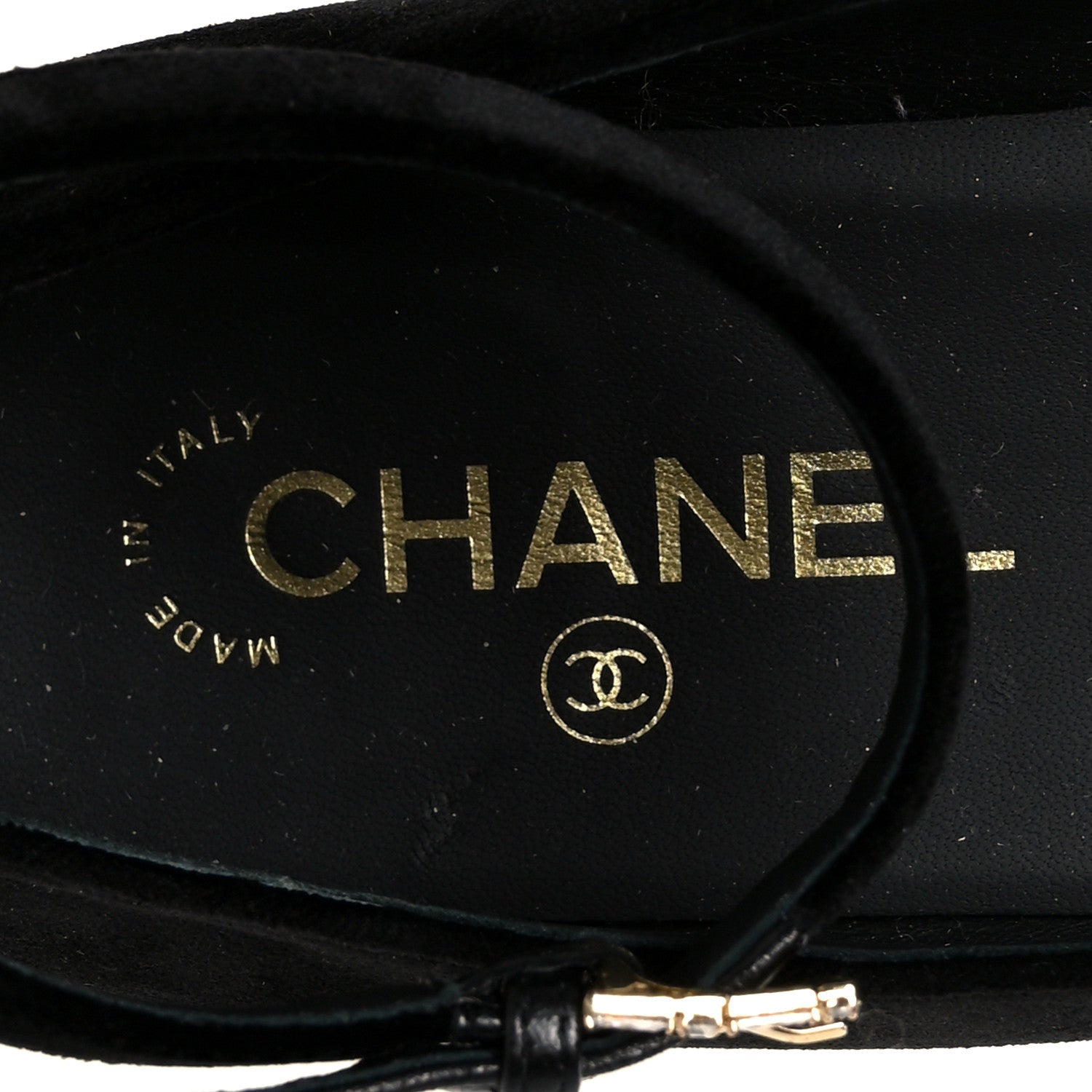 Chanel Velvet Strass CC Bow Mary Jane Flats 38.5 Black 7 of 10