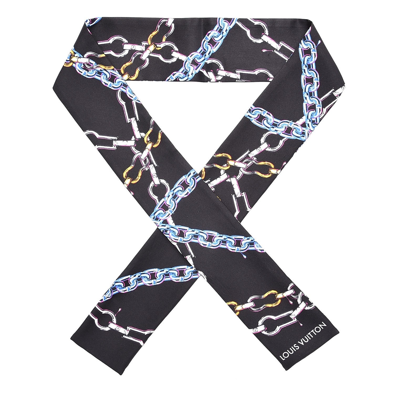 Louis Vuitton Silk Monogram Chain Bandeau Black 1 of 3