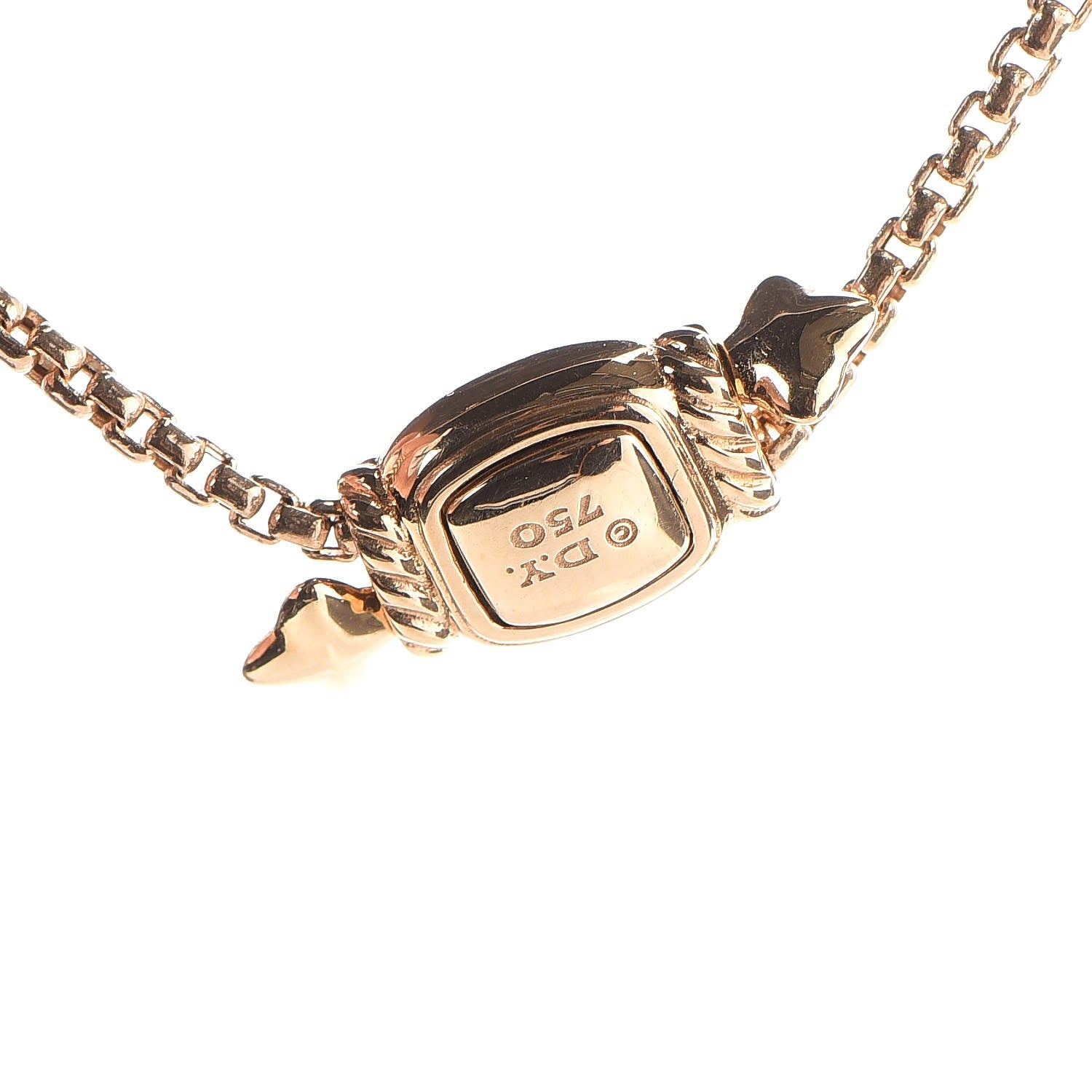 David Yurman 18K Yellow Gold Diamond 47mm Continuance Pendant Necklace 7 of 7