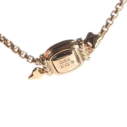 David Yurman 18K Yellow Gold Diamond 47mm Continuance Pendant Necklace 7 of 7