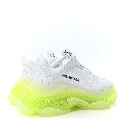 Balenciaga Fabric Mesh Clear Sole Fluo Womens Triple S Sneakers 38 White Fluo Yellow 5 of 8