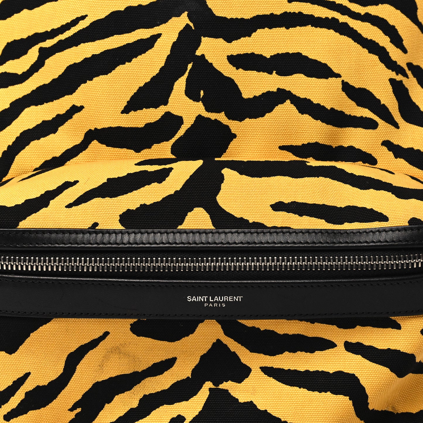 Canvas Zebra Print City Backpack Yellow Black