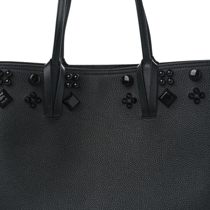 Christian Louboutin Calfskin Empire Spike Studded East West Cabata Tote Black 9 of 12
