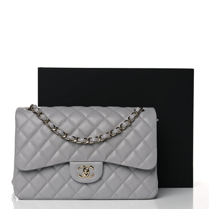 Chanel Caviar Quilted Jumbo Double Flap Grey 10 of 10