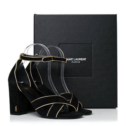 Saint Laurent Suede Babies Sandals 37.5 Black 11 of 11
