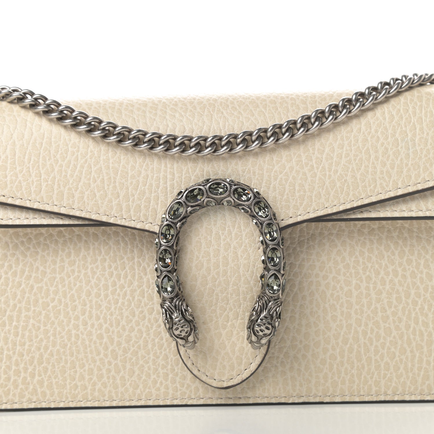 Gucci Dollar Calfskin Crystal Super Mini Dionysus Shoulder Bag Mystic White Black Diamond 7 of 10