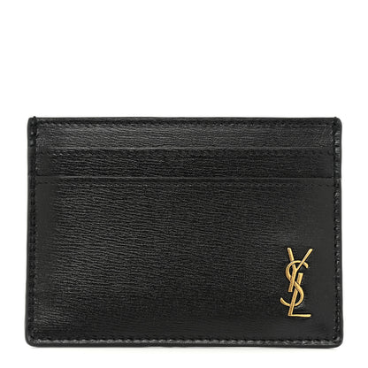 Saint Laurent Calfskin Tiny Cassandre Credit Card Case Black 1 of 7