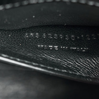 Saint Laurent Calfskin Crocodile Embossed Mini Classic Monogram Cassandra Top Handle Black 7 of 11