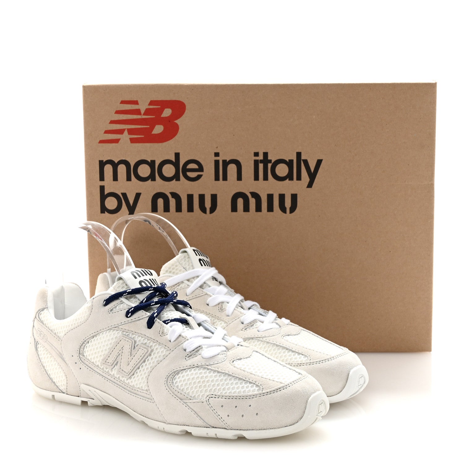 Miu Miu X NEW BALANCE Mesh Suede 530 SL Sneakers 40 White 10 of 10