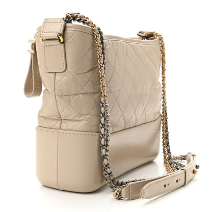 Chanel Aged Calfskin Quilted Medium Gabrielle Hobo Beige 3 of 13