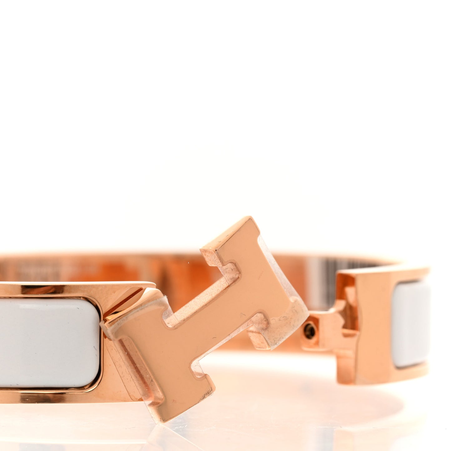 Enamel Narrow Clic Clac H Bracelet GM White