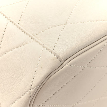 Saint Laurent Lambskin Quilted Le Maillon Bucket Bag Crema Soft 16 of 17