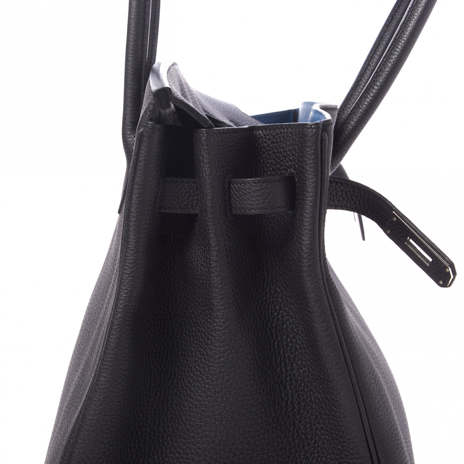 Hermes Togo Verso Birkin 35 Black Bleu Agate 13 of 31