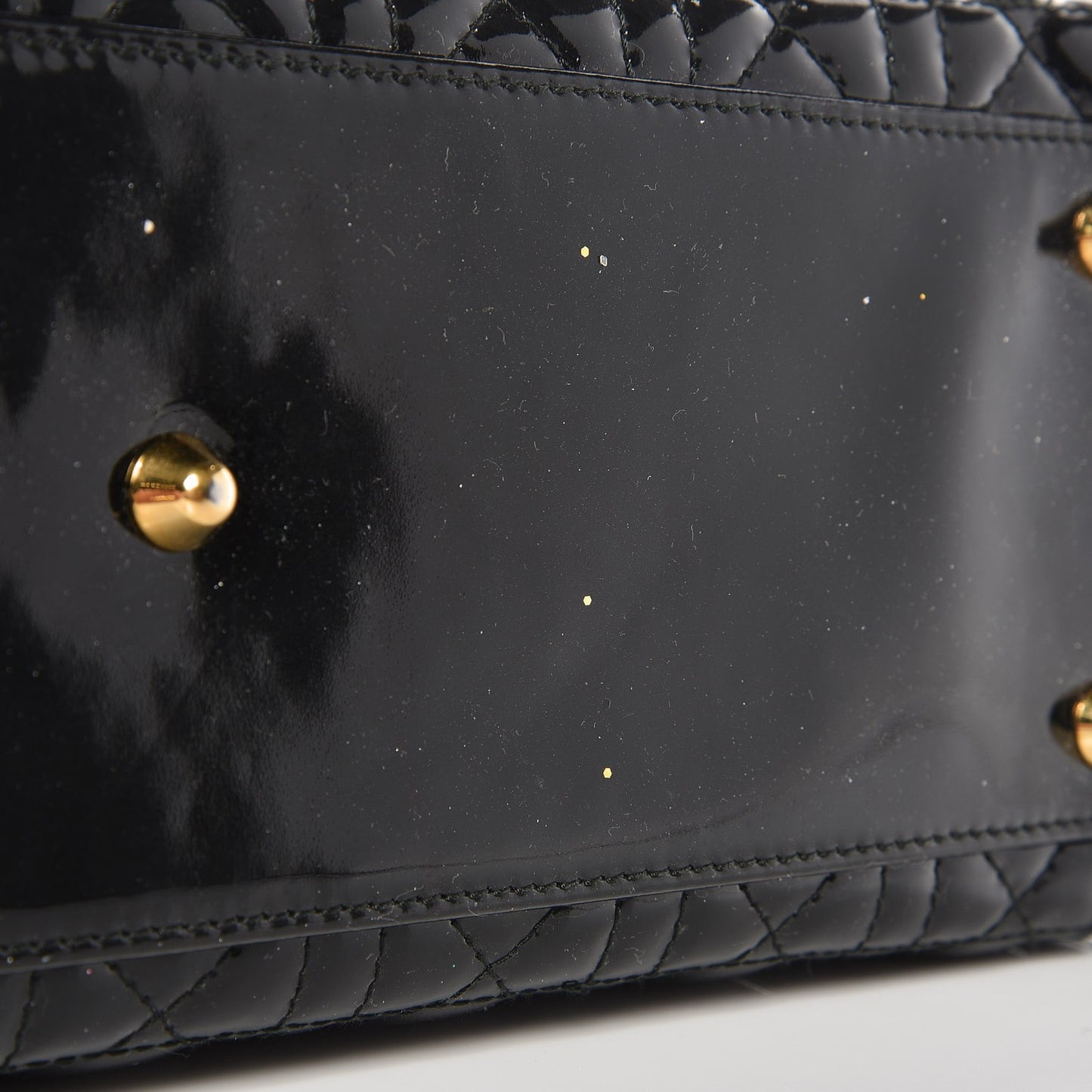 Patent Cannage Large Lady Dior Black