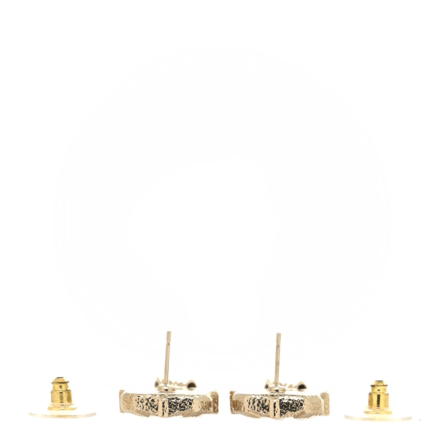 Chanel Resin Crystal Quilted CC Drop Earrings Black Gold 3 of 4