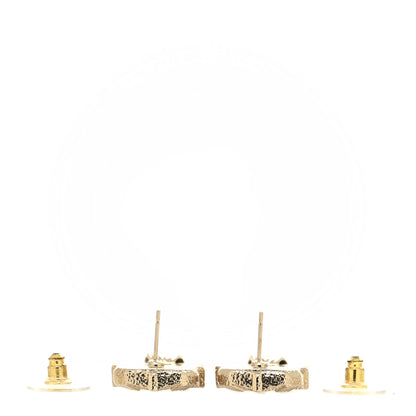 Chanel Resin Crystal Quilted CC Drop Earrings Black Gold 3 of 4