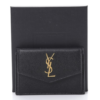 Saint Laurent Grain De Poudre Uptown Monogram Card Case Black 8 of 8
