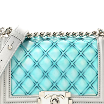 Chanel Metallic Lambskin PVC Quilted Small Boy Flap Blue 8 of 10