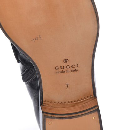 Gucci Quentin Goatskin Mens Horsebit Ankle Boots 7 Black 6 of 10