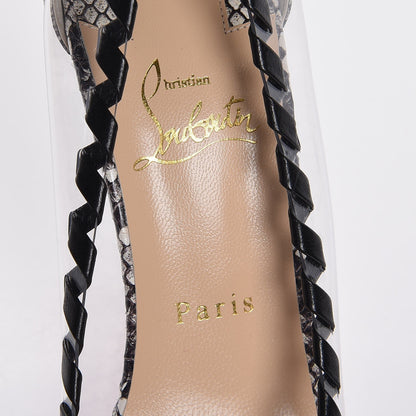 Christian Louboutin Watersnake Printed Nappa PVC Hargaret 120 Pumps 38.5 Roccia 7 of 7