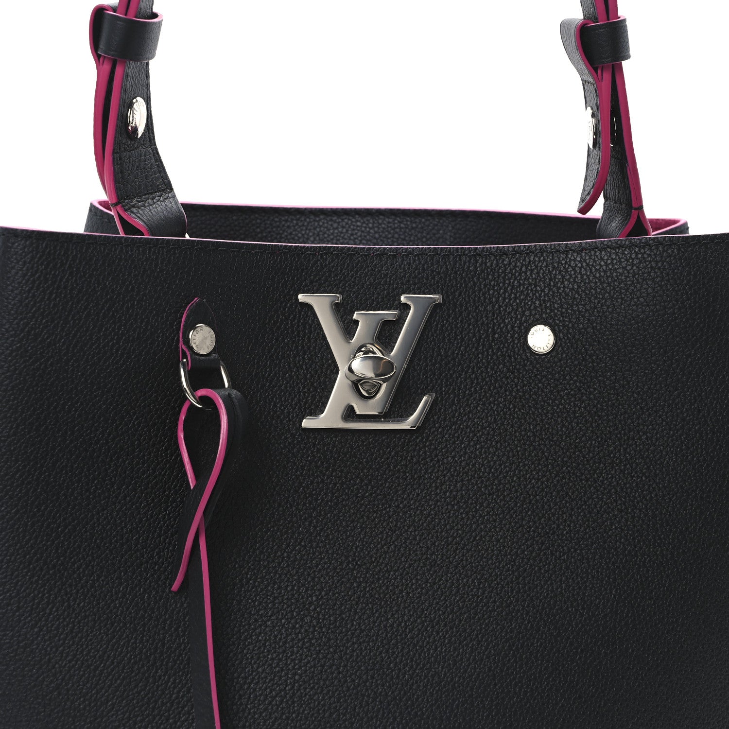 Louis Vuitton Calfskin Lockme Bucket Black 7 of 9