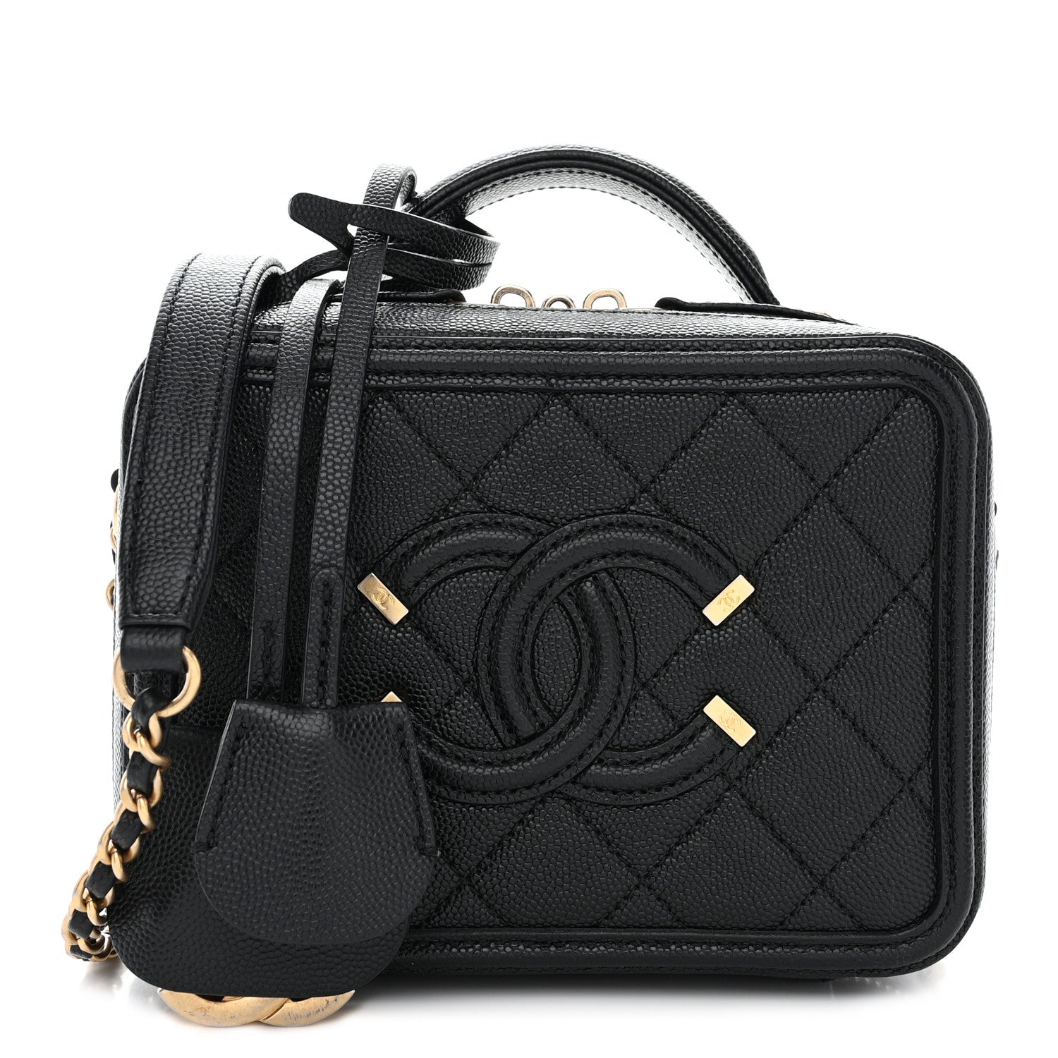 Chanel Caviar Quilted Small CC Filigree Vanity Case Black 1 of 11