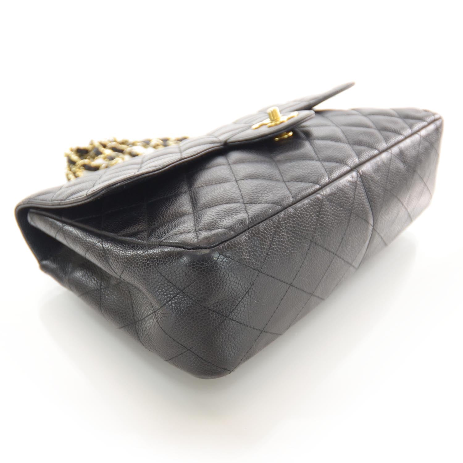 Chanel Caviar Jumbo Single Flap Black GHW 4 of 10