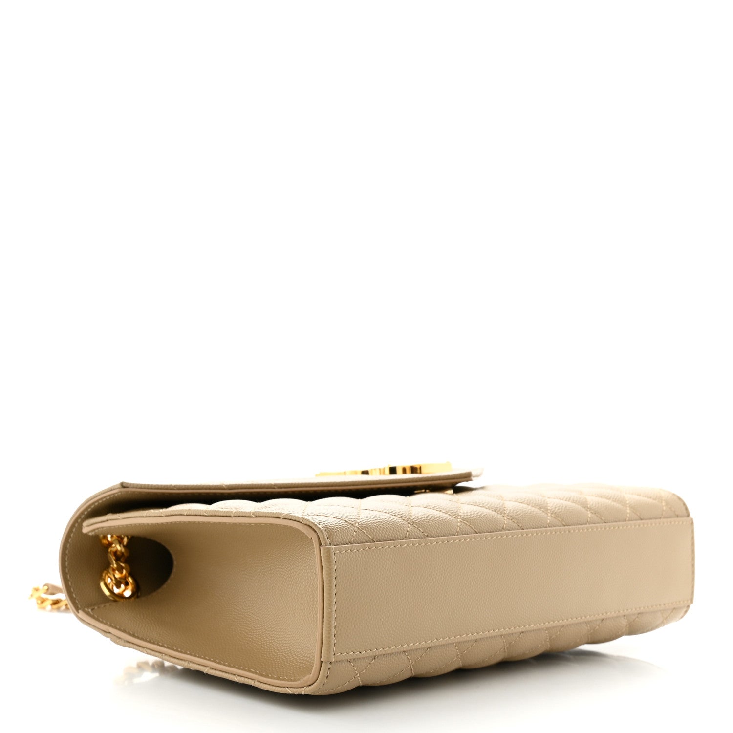 Saint Laurent Grain De Poudre Textured Mixed Matelasse Medium Triquilt Monogram Satchel Cork 4 of 10